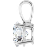 14K Gold Round Lab-Grown Diamond Solitaire Necklace or Pendant – up to 1 1/4 CTW - White Gold - view 6