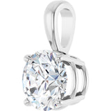 14K Gold Round Lab-Grown Diamond Solitaire Necklace or Pendant – up to 1 1/4 CTW - White Gold - view 5