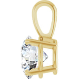 14K Gold Round Lab-Grown Diamond Solitaire Necklace or Pendant – up to 1 1/4 CTW - Yellow Gold - view 6