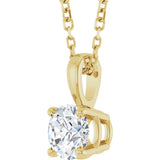 14K Gold Round Lab-Grown Diamond Solitaire Necklace or Pendant – up to 1 1/4 CTW - Yellow Gold - view 5