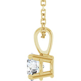 14K Gold Round Lab-Grown Diamond Solitaire Necklace or Pendant – up to 1 1/4 CTW - Yellow Gold - view 6