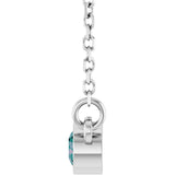 Platinum Round Lab-Grown Alexandrite Bezel-Set Solitaire Birthstone Necklace - view 7