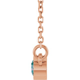 14K Gold Round Lab-Grown Alexandrite Bezel-Set Solitaire Birthstone Necklace - Rose Gold - view 7