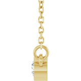 14K Gold Round Lab-Grown Diamond Bezel-Set Solitaire Birthstone Necklace - Yellow Gold - view 6