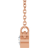 14K Gold Round Lab-Grown Diamond Bezel-Set Solitaire Birthstone Necklace - Rose Gold - view 7