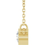 14K Gold Round Lab-Grown Moissanite Bezel-Set Solitaire Birthstone Necklace - Yellow Gold - view 6