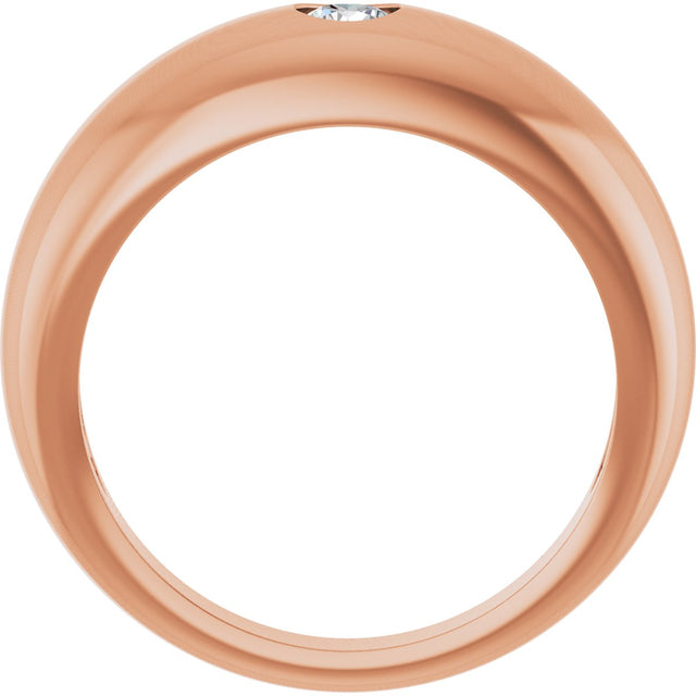 14K Gold Round Natural Diamond Solitaire Ring – 4mm Stones - Rose Gold - view 7