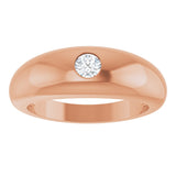 14K Gold Round Lab-Grown Diamond Solitaire Ring – 4mm Stones - Rose Gold - view 8