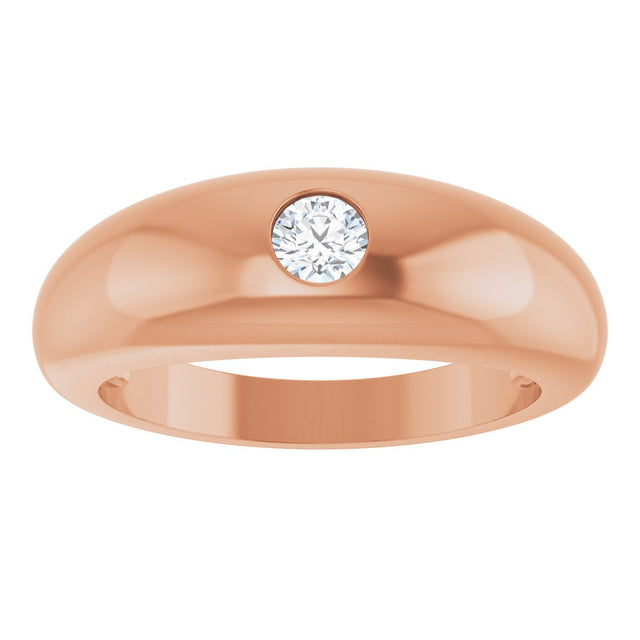 14K Gold Round Natural Diamond Solitaire Ring – 4mm Stones - Rose Gold - view 8