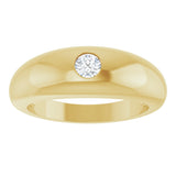 14K Gold Round Natural Diamond Solitaire Ring – 4mm Stones - Yellow Gold - view 8