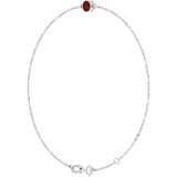 14K Gold Round Natural Mozambique Garnet Bezel-Set Link Bracelet - White Gold - view 8