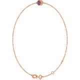 14K Gold Round Lab-Grown Alexandrite Bezel-Set Link Bracelet - Rose Gold - view 8