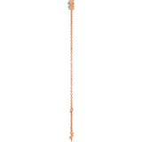 14K Gold Round Natural Aquamarine Bezel-Set Link Bracelet - Rose Gold - view 9