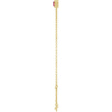 14K Gold Round Lab-Grown Ruby Bezel-Set Link Bracelet - Yellow Gold - view 9
