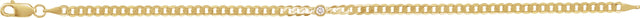 14K Gold Round Lab-Grown Diamond Bezel-Set Solitaire Curb Link Bracelet - view 3
