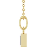14K Gold Straight Baguette Lab-Grown Diamond Solitaire Necklace or Pendant – 5x2mm - Yellow Gold - view 6