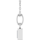 14K Gold Straight Baguette Lab-Grown Diamond Solitaire Necklace or Pendant – 5x2mm - White Gold - view 6