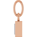 14K Gold Straight Baguette Lab-Grown Diamond Solitaire Necklace or Pendant - Rose Gold - view 6