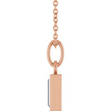 14K Gold Straight Baguette Natural Diamond Solitaire Necklace or Pendant – 5x2mm - Rose Gold - view 6