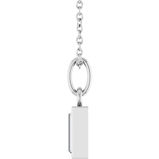 14K Gold Straight Baguette Lab-Grown Diamond Solitaire Necklace or Pendant – 5x2mm - White Gold - view 6