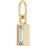 14K Gold Straight Baguette Lab-Grown Diamond Solitaire Necklace or Pendant - Yellow Gold - view 5