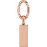 14K Gold Straight Baguette Natural Diamond Solitaire Necklace or Pendant - Rose Gold - view 6