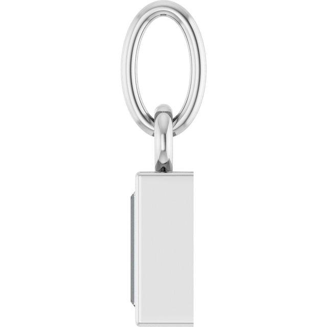 14K Gold Straight Baguette Lab-Grown Diamond Solitaire Necklace or Pendant - White Gold - view 6