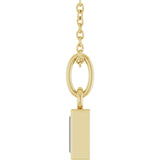14K Gold Straight Baguette Natural Diamond Solitaire Necklace or Pendant – 5x2mm - Yellow Gold - view 6