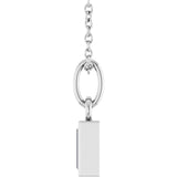 Platinum Straight Baguette Natural Diamond Solitaire Necklace or Pendant – 5x2mm - view 6