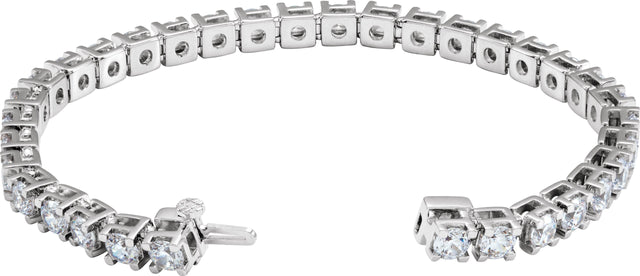 14K Gold Round Lab-Grown Diamond Line Bracelet – 1.4-4.25mm Stones - White Gold - view 5