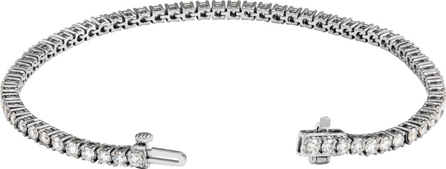 14K Gold Round Lab-Grown Diamond Line Bracelet – 1.8-4.25mm Stones - White Gold - view 6