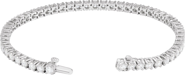 14K Gold Round Lab-Grown Diamond Line Bracelet – 1.8-4.25mm Stones - White Gold - view 7