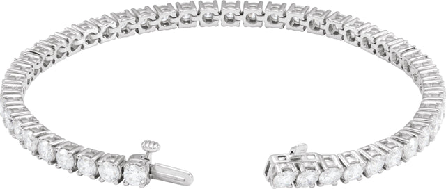 14K Gold Round Lab-Grown Diamond Line Bracelet – 1.8-4.25mm Stones - White Gold - view 6