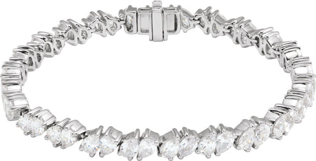 14K Gold Pear Lab-Grown Diamond Line Bracelet – 9 1/2 CTW - White Gold