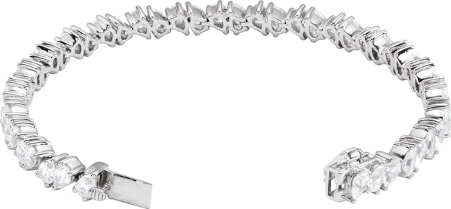 14K Gold Pear Lab-Grown Diamond Line Bracelet – 9 1/2 CTW - White Gold - view 3