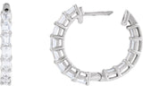 14K Gold Emerald Lab-Grown Diamond Inside-Outside Hoop Earrings - White Gold - view 8