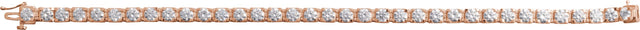 14K Gold Round Lab-Grown Diamond Line Bracelet – 1.4-4.25mm Stones - Rose Gold - view 6