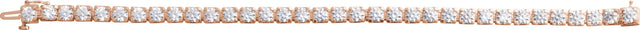 14K Gold Round Lab-Grown Diamond Line Bracelet – 1.4-4.25mm Stones - Rose Gold - view 6
