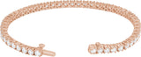 14K Gold Round Lab-Grown Diamond Line Bracelet – 1.8-4.25mm Stones - Rose Gold - view 7