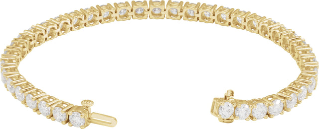 14K Gold Round Lab-Grown Diamond Line Bracelet – 1.8-4.25mm Stones - Yellow Gold - view 6