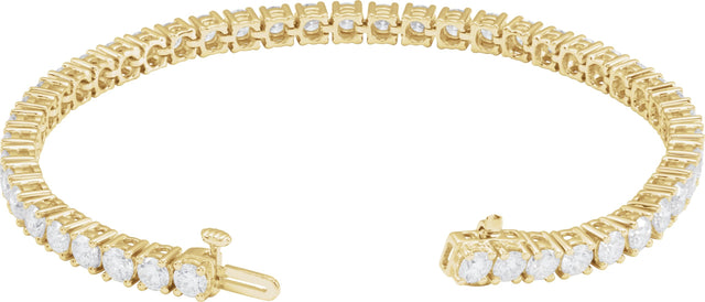 14K Gold Round Lab-Grown Diamond Line Bracelet – 1.8-4.25mm Stones - Yellow Gold - view 6