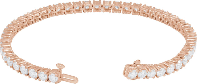 14K Gold Round Lab-Grown Diamond Line Bracelet – 1.8-4.25mm Stones - Rose Gold - view 6