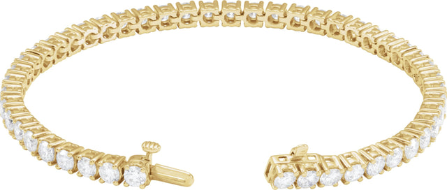 14K Gold Round Lab-Grown Diamond Line Bracelet – 1.8-4.25mm Stones - Yellow Gold - view 6