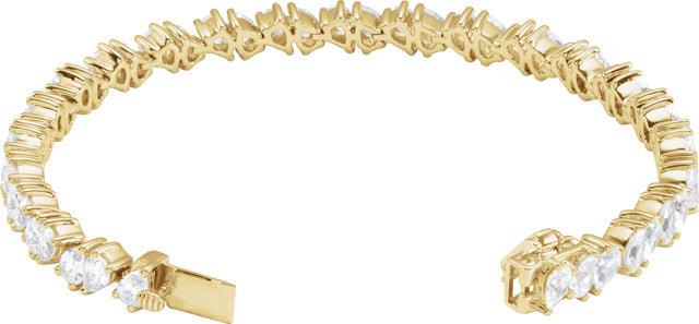 14K Gold Pear Lab-Grown Diamond Line Bracelet – 9 1/2 CTW - Yellow Gold - view 2