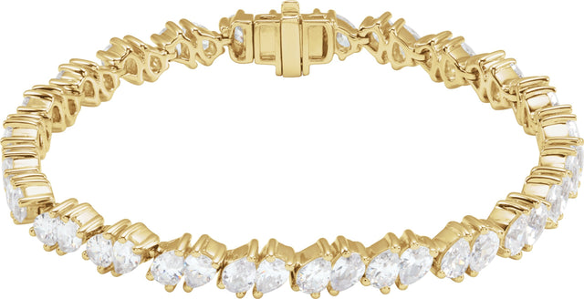14K Gold Pear Lab-Grown Diamond Line Bracelet – 9 1/2 CTW - Yellow Gold