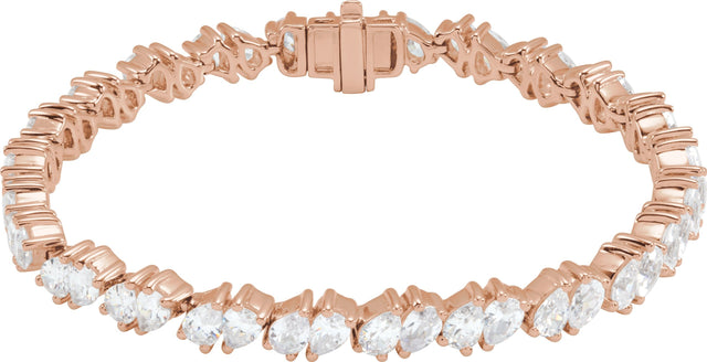 14K Gold Pear Lab-Grown Diamond Line Bracelet – 9 1/2 CTW - Rose Gold