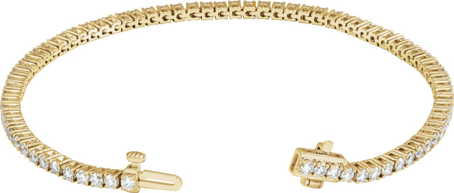 14K Gold Round Lab-Grown Diamond Line Bracelet – 1.8-4.25mm Stones - Yellow Gold - view 6