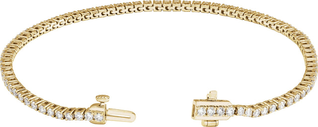 14K Gold Round Lab-Grown Diamond Line Bracelet – 1.8-4.25mm Stones - Yellow Gold - view 6