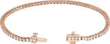 14K Gold Round Lab-Grown Diamond Line Bracelet – 1.8-4.25mm Stones - Rose Gold - view 6
