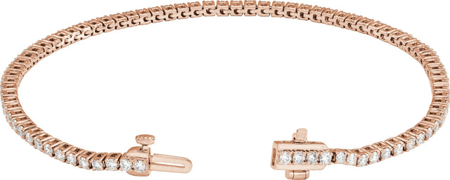 14K Gold Round Lab-Grown Diamond Line Bracelet – 1.8-4.25mm Stones - Rose Gold - view 6